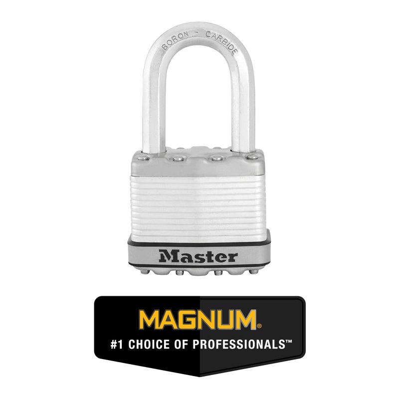 Master Lock M5XTRILF Magnum Heavy Duty Outdoor Padlock with Key, 3 Pack Keyed-Alike Silver - Image 2
